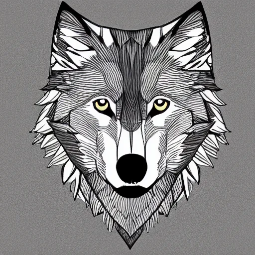 Image similar to wolf template base lineart, little detail, full-body view, simple, no color, coloring book style, high quality, HD, 8K