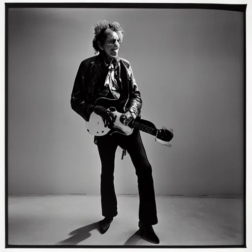 Image similar to photo of Keith Richards by Diane Arbus, black and white, high contrast, Rolleiflex, 55mm f/4 lens