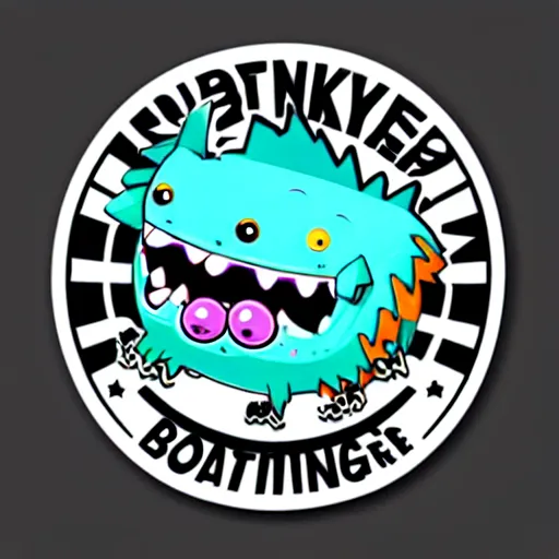 Image similar to cute monster skateboarding, sticker art, cronobreaker, beeple