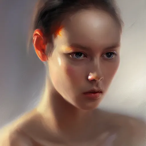 Image similar to rough loose , concept art oil painting, portrait ethereal by Jama Jurabaev, extremely detailed, brush hard, artstation