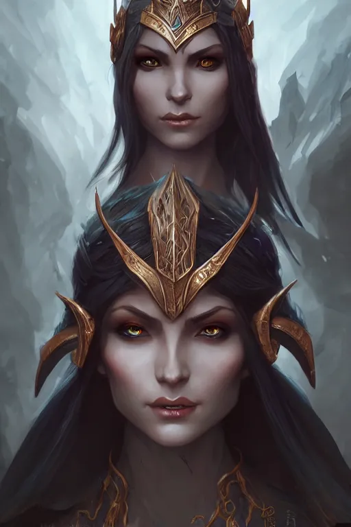 Image similar to dark elf princess, highly detailed, d & d, fantasy, highly detailed, digital painting, trending on artstation, concept art, sharp focus, illustration, art by artgerm and greg rutkowski and fuji choko and viktoria gavrilenko and hoang lap