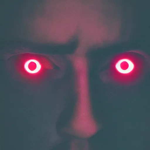 Image similar to a man with red glowing eyes