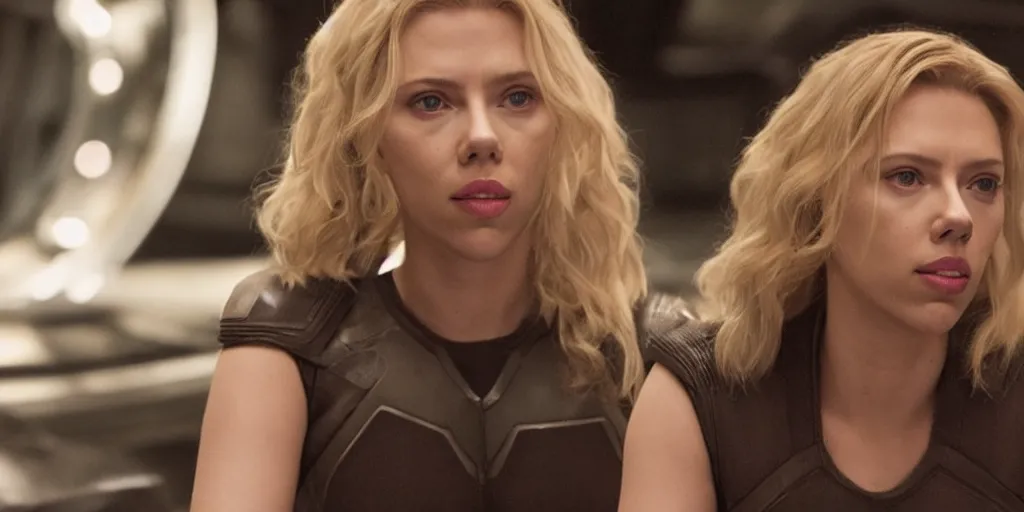 Prompt: Scarlett Johansson in a scene from Battlestar Galactica