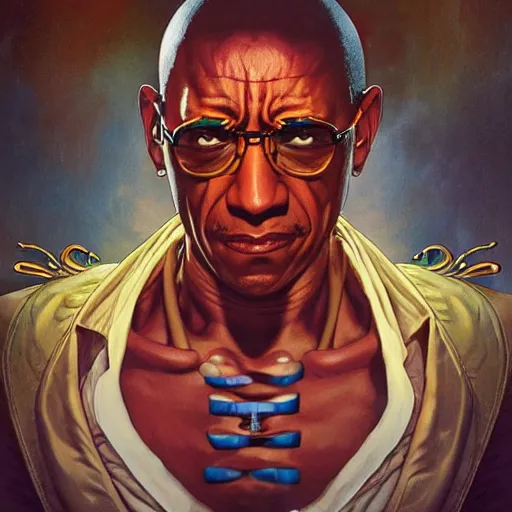 Image similar to gustavo fring as dhalsim street fighter, 4 k, ultra realistic, detailed focused art by artgerm and greg rutkowski and alphonse mucha