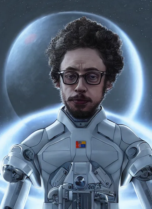 Prompt: sam hyde in interstellar suit, sigma male, accurately portrayed, by ilya kuvshinov, jakub rebelka, highly detailed, solar system of planets seen from the distance, very detailed, smooth, sharp focus, octane render, close up