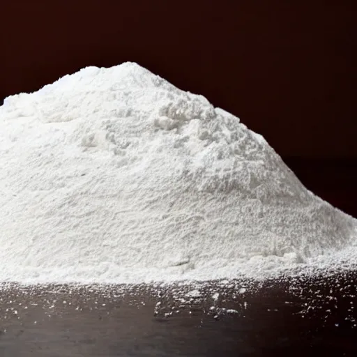 Prompt: walter white as a pile of white flour powder, white powder