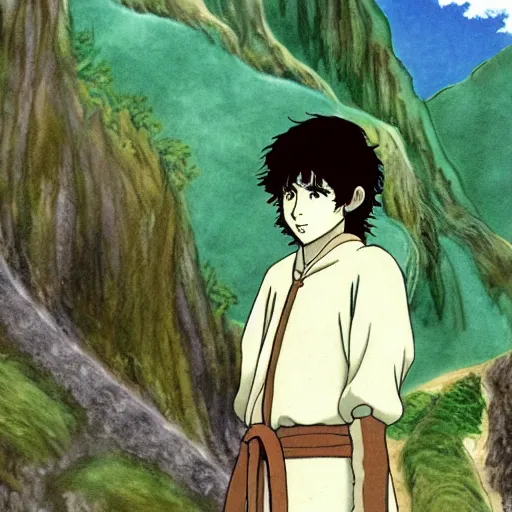 Image similar to peregrin took from the anime lord of the rings (1986), studio ghibli, very detailed, realistic