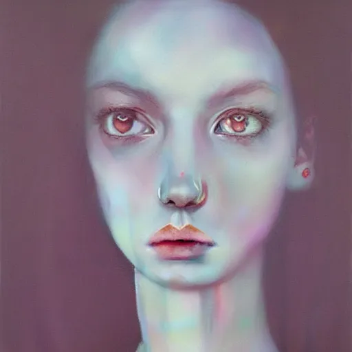 Image similar to ghostly beautiful female portrait in detail in oil paint in white by james jean,