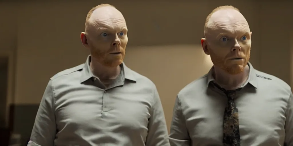 Prompt: a film still of Bill burr in Prey (2022), high quality