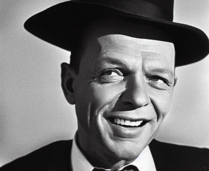 Prompt: 4 k hd, high detail photograph of frank sinatra, shot with sigma f / 4. 2, 2 5 0 mm sharp lens, wide shot, consistent, volumetric lighting, high level texture render