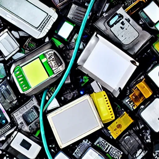 Image similar to e - waste color photograph