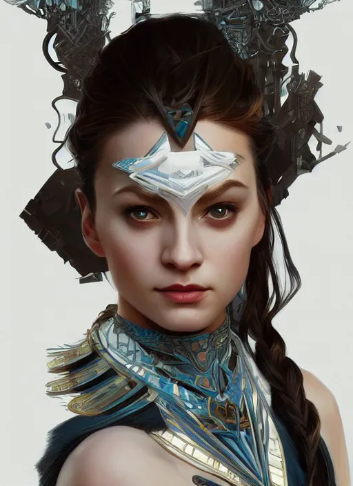 Image similar to symmetry!! portrait of penguin in the style of horizon zero dawn, machine face, intricate, elegant, highly detailed, digital painting, artstation, concept art, smooth, sharp focus, illustration, art by artgerm and greg rutkowski and alphonse mucha, 8 k