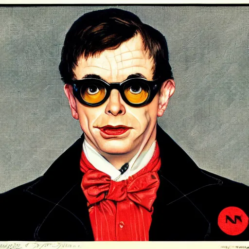 Image similar to frontal portrait of austin powers international man of mystery. a portrait by norman rockwell.