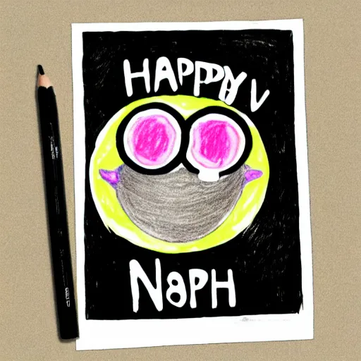 Image similar to a drawing of a happy bird with a text that says noah