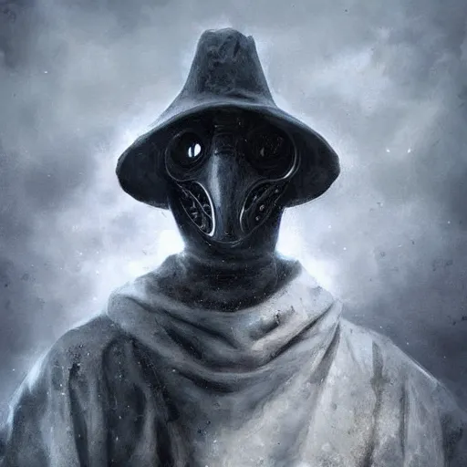 Prompt: medieval plague doctor under the cloudy sky apocalyptic deviant art dark art highly detailed artem demura