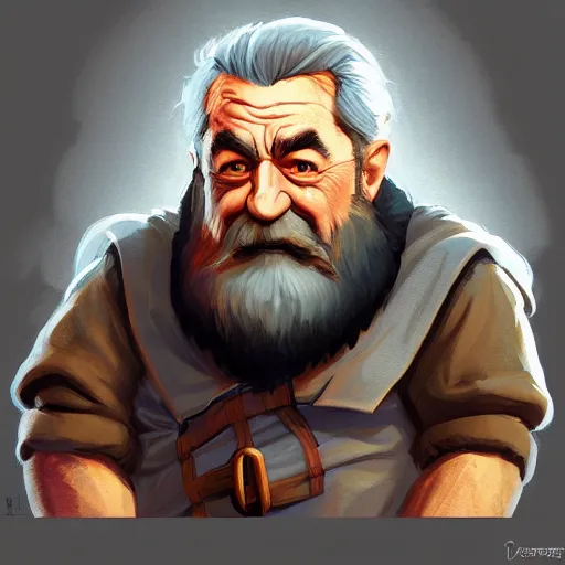 Prompt: upper body illustration of robert de niro as a dwarf warrior, long beard, mattepainting concept blizzard pixar maya engine on stylized background splash comics global illumination lighting artstation, sharp focus, lois van baarle, ilya kuvshinov, rossdraws