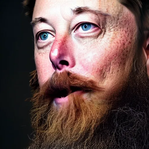 Prompt: a portrait elon musk wearing a long beard joining the taliban while holding a rifle, fine details, 8 k photography, depth of field, bokeh. i