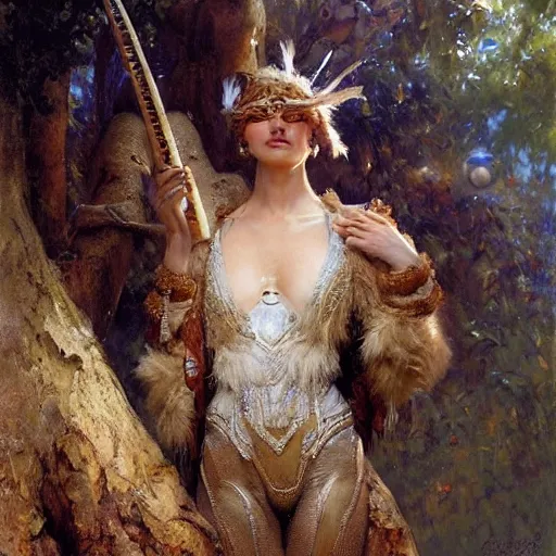 Prompt: a humanoid owl fantasy character, white feathers, highly detailed painting by gaston bussiere, craig mullins, j. c. leyendecker, 8 k