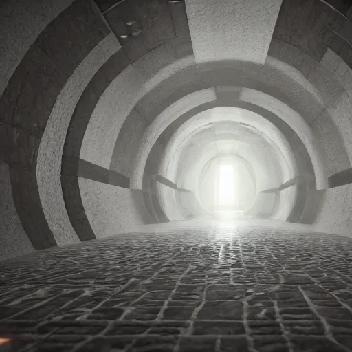 Image similar to underground labyrinth in liminal space, clean, unreal engine, photorealistic