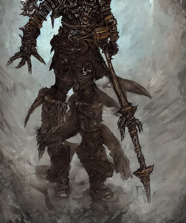 Prompt: a oil / watercolor painting full body character portrait of a chaos archaeologist in the style of dark souls in the style of darkest dungeon trending on artstation deviantart pinterest detailed realistic hd 8 k high resolution