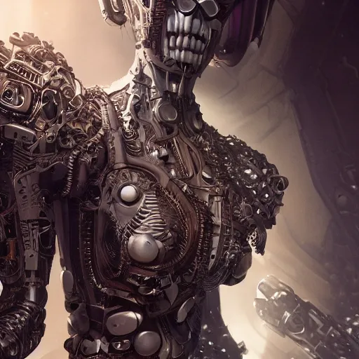 Image similar to evil faceless cyborg android queen, ultra realistic, concept art, intricate details, serious, highly detailed, photorealistic, octane render, 8 k, unreal engine, art by todd mcfarlane and artgerm and greg rutkowski and alphonse mucha