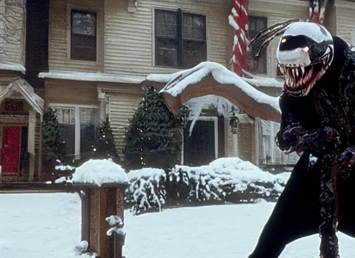 Image similar to venom as a special host in home alone movie