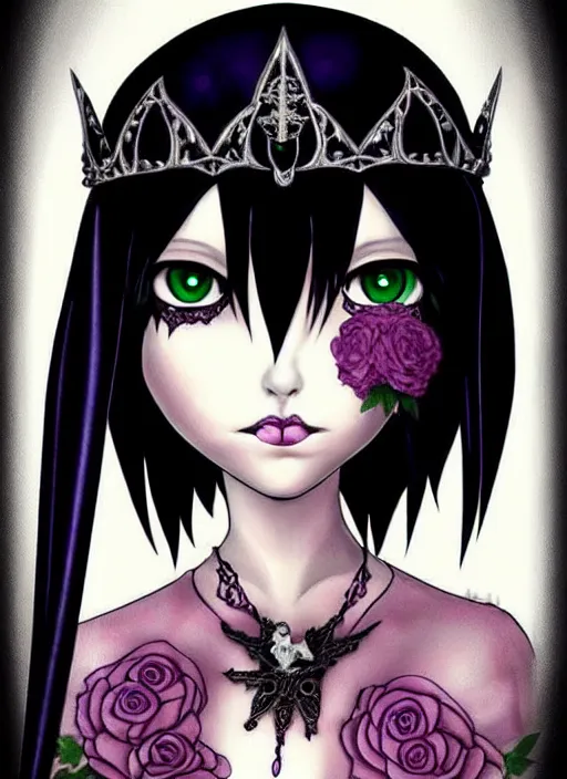 Image similar to ( ( gothic # ) ) princess portrait *. *. by battle angel alita * *, highly detailded