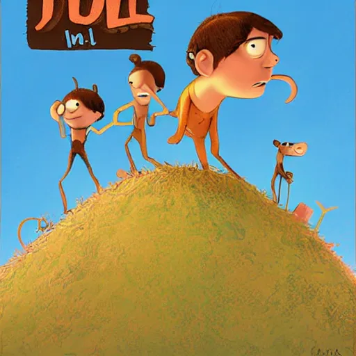 Prompt: Help, we're stuck in an anthill!, movie poster, artwork by Cory Loftis