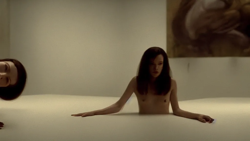 Image similar to euphoria, film still from the movie directed by Denis Villeneuve with art direction by Salvador Dalí, wide lens