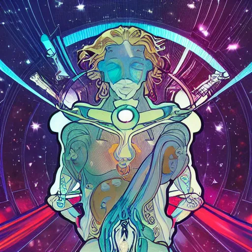 Prompt: a dolphin, astral projection, astral travel, space background, cinematic, detailed, very realistic, by Alphonse Mucha, Moebius, Laurie Greasley