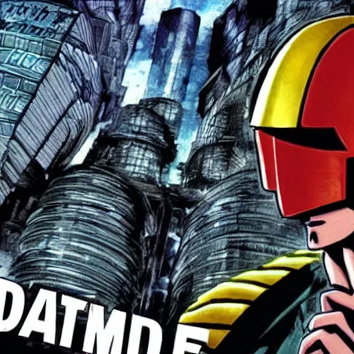 Prompt: amazing anime screenshot of Judge Dredd