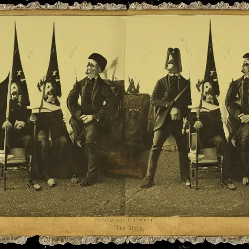 Image similar to Satanic States of America, alternate history, 1840s, daguerrotype