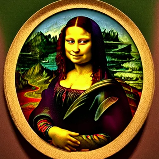 Image similar to A portrait of Shrek in the style of the Mona Lisa, by Leonardo Da Vinci, chiaroscuro, museum catalog photography,