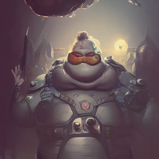 Image similar to a insanely detailed painting of a chubby unkempt masked superhero wearing a costume staring at the computer nervously and clicking on the mouse in the style of peter mohrbacher, dramatic lighting and composition, trending on artstation, concept art, comic book