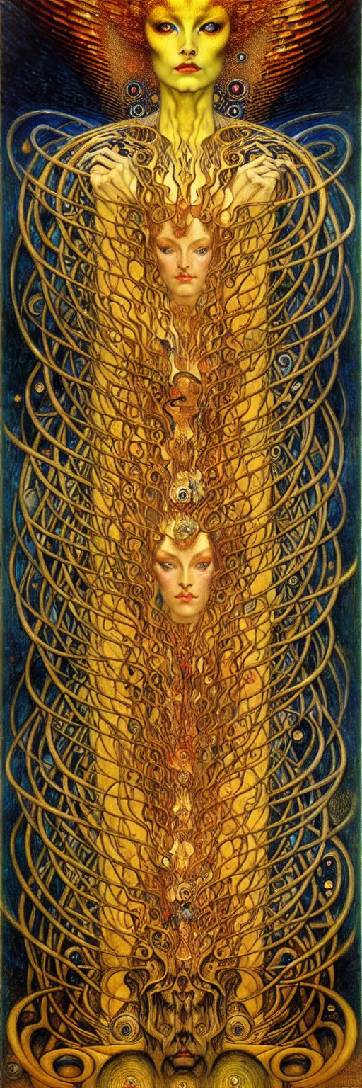 Image similar to Divine Chaos Engine by Karol Bak, Jean Delville, William Blake, Gustav Klimt, and Vincent Van Gogh, symbolist, visionary