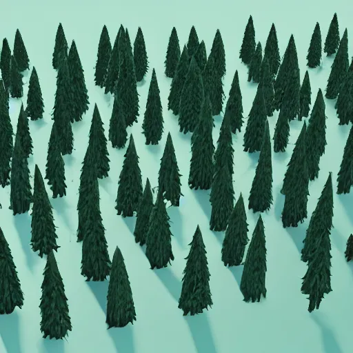 Prompt: a forest of 3d low poly trees