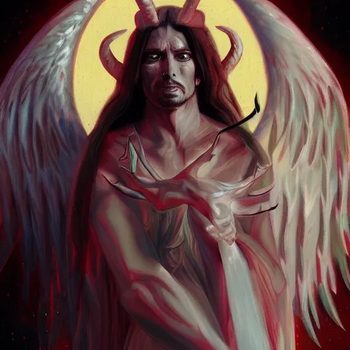 Prompt: angel gabriel possessed by baphomet, digital painting, ultradetailed, artstation, oil painting, ultradetailed, artstation