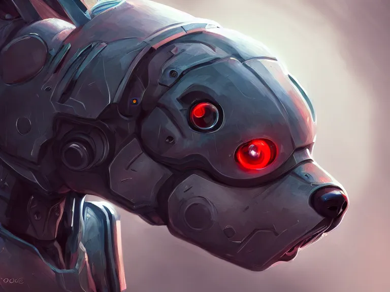 Image similar to cyborg dog, art by adrien roose, furaffinity, extremely detailed, digital painting, concept art, smooth, sharp focus, illustration, trending