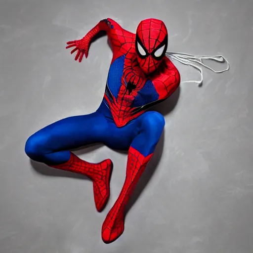 Image similar to dramatic scenes of wounded spiderman, tearing mask