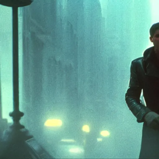 Image similar to Live Action Still of Jerma in Blade Runner (1982), real life, hyperrealistic, ultra realistic, realistic, highly detailed, epic, HD quality, 8k resolution, body and headshot, film still
