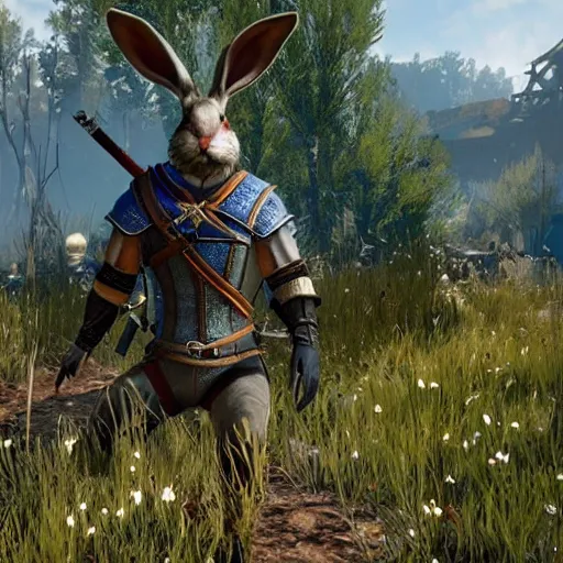 Image similar to a rabbit in the video game Witcher 3