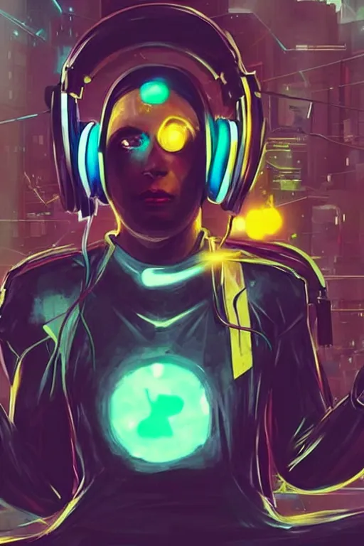 Image similar to Cyberpunk Pikachu wearing headphones
