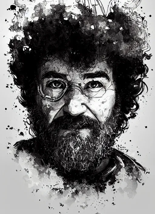 Prompt: portrait, Epic robot Bob Ross, watercolor, dramatic lighting, cinematic, establishing shot, extremly high detail, foto realistic, cinematic lighting, pen and ink, intricate line drawings, by Yoshitaka Amano, Ruan Jia, Kentaro Miura, Artgerm, post processed, concept art, artstation, matte painting, style by eddie mendoza, raphael lacoste, alex ross