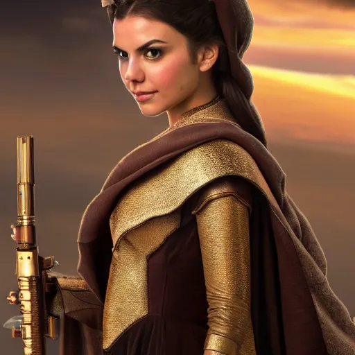 Image similar to victoria justice as princess padme in star wars episode 3, 8 k resolution, cinematic lighting, anatomically correct