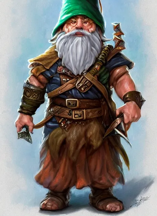 Prompt: gnome, ultra detailed fantasy, dndbeyond, bright, colourful, realistic, dnd character portrait, full body, pathfinder, pinterest, art by ralph horsley, dnd, rpg, lotr game design fanart by concept art, behance hd, artstation, deviantart, hdr render in unreal engine 5