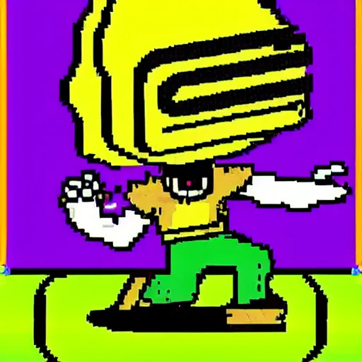 Image similar to quentin tarantino in the video game commander keen