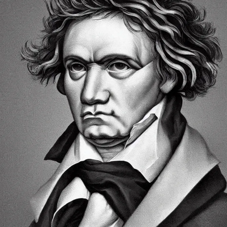 Prompt: What Beethoven's music would look like if it were turned into an artwork.