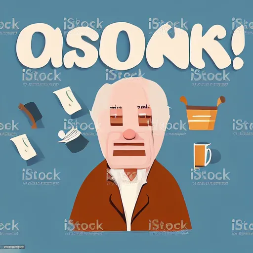 Image similar to a vector art illustration of an old man who is confused about the cost of living crisis