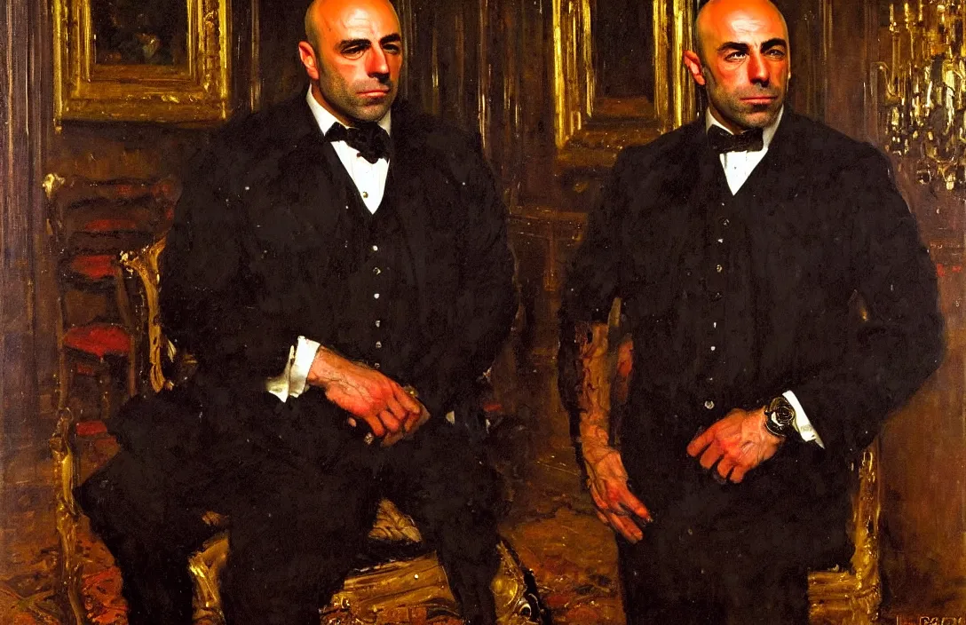 Prompt: portrait of joe rogan!!!!!!!!!!!!!!!!!!!!!!!!!!!, detailed face, detailed painting, detailed no. 1 0 downing street, epic lighting, by ilya repin and phil hale