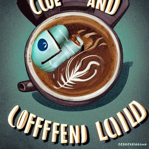 Prompt: coffee land sci - fi art